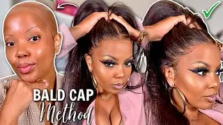 🛑 STOP Using WIG CAPS No GLUE BALD Cap METHOD No PLUCKING Glueless Kinky Straight Silk Press Install