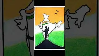 Independence Day Drawing | Oil Pastel Art #soldier #indianflag  #happyindependenceday #diy #ytshorts