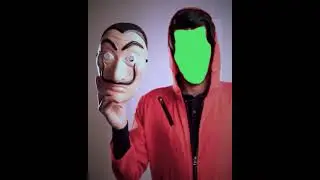 Holding Face Mask - Green Screen Face