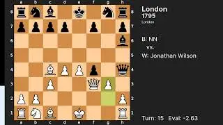One of the oldest chess games: Jonathan Wilson vs NN (London 1795)
