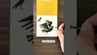 This drawing￼ tutorial is so easy, @youtubecreators could do it #YouTubeHighFive #howtodraw #crow
