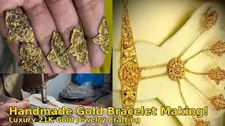 How To make bracelet / Handcrafted Gold Jewelry – Stunning 5 Rings Bracelet!
