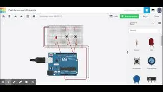 Using Push Buttons to turn ON LED Arduino | Tinkercad