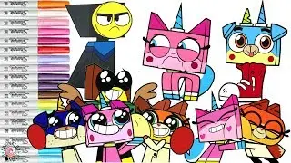 Unikitty Coloring Book Page Compilation Unikitty Puppycorn Dr Fox Master Frown Hawkodile
