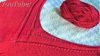 Вяжем горловину 🧶 Knitting a V-Neck Lace Neckline | Detailed Step-by-Step Tutorial