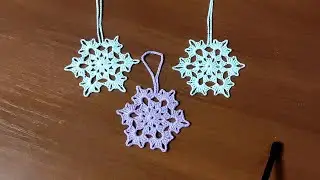 Снежинка крючком для начинающих. Урок 9.