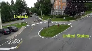 Video: SUV carrying 7 drives across library's lawn to illegally enter US from Canada