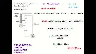 Estatica de los Fluidos (1er Ejercicio Resuelto)