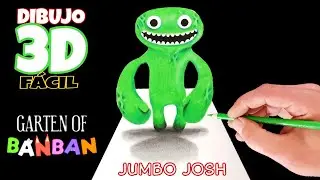 Como Dibujar a JUMBO JOSH 3D de GARTEN OF BANBAN | TUTORIAL DEFINITIVO | how to draw 3D jumbo Josh