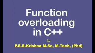 function overloading in C++