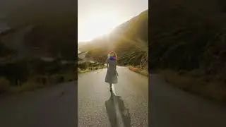 Girl walking on road | girl walking alone on road 