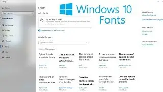 Windows 10 Fonts