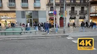 Casual Walk Around Barcelona Center - 4k Silent Tour