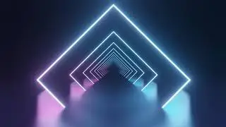 Neon Light Square Background Video, flicker reflection Motion Background Loop | Free Stock Footage