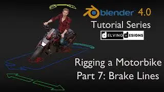 Blender 4.0 Tutorial Series: Rigging a Motorbike - Part 7/10: Using Curves to create Brake Lines