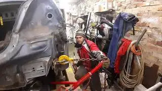 Body repair on a frame machine: straightening the strut tower and rear of a Chevrolet Aveo T250