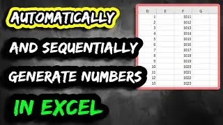 Excel Tutorial - Automatically Generate Sequential Numbers