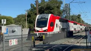 Full Caltrain Rush Hour ft.EMUs @Menlo Park