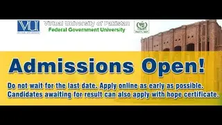 How To Online Apply For VU Admission  | Fall 2020