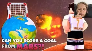 Playing goal kick simulator on Roblox