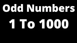 Odd numbers 1 to 1000 | odd numbers between 1 to 1000 | odd number | list of odd number 1 to 1000