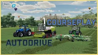 Farming Simulator 22  courseplay и autodrive - Завоевать поле 31  Продаю тюки