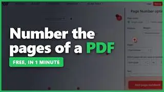 How to add PAGE NUMBERS to a PDF (2026) — free, no software