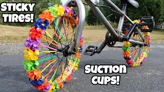 Sticky Suction Cup Bike Tires! Can I Ride it?!