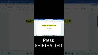 Shortcut key to insert Date and Time in Ms Word #shortsvideo #msword #viralshorts