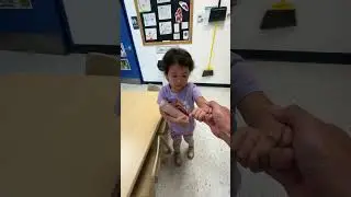 Chloe said her dad's hand was too big to make a pinky promise. Dad had to come up with another way.