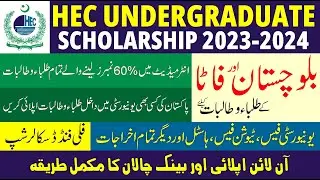 HEC Undergraduate Scholarship for Balochistan & FATA 2024 Apply Now : How To Apply HEC Scholarship