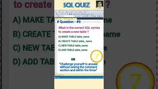 SQL Quiz 49 ||  #sql #mysql #coding #quiz #interview #mcq #shorts #viralvideo #reels @SekharAcademy1