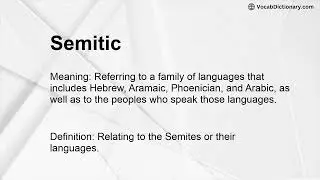 Semitic Meaning