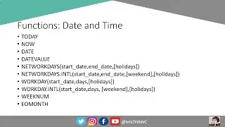 Let's THAWC MS Excel: Date and Time Functions