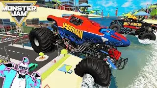 Monster Jam INSANE High Speed Jumps and Crashes Map #9 | BeamNG Drive