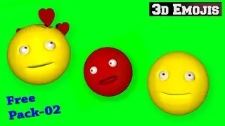 3d animated smiley emojis free green screen effects pack-02 blender