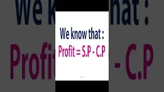 Business Math Tricks 2 - Calculate Profit Percentage - #businessmaths