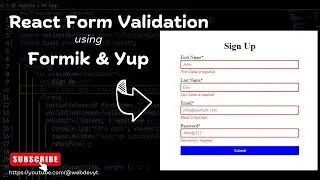 React Form Validation using Formik and Yup | React tutorial 