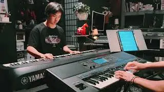 Anson同學的《Sweden》現場版🎹🎹🎶#minecraft#遊戲音樂#電子雙鍵盤#Live實錄