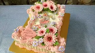 Cake for a girl's first birthday