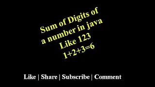 Find the Sum of Digits of a number in java
