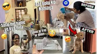 Ghar ki saf safai me ye kya mila..😳 |Golu ki diya bath 🛁| |Siya and Sneha|