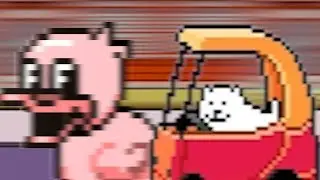 Toby Fox Driving His Shopping Kart Car