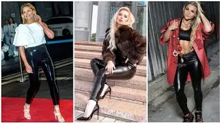 Very Classy Leather Latex Leggings Outfit Designs