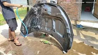 Wrap Kap Mesin Honda HRV bagian bawah. Carbon 6d Vinyl Sticker