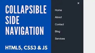 Collapsible Side Navigation Menu [HTML, CSS & JS] in 5 minutes|| Easy Tutorial