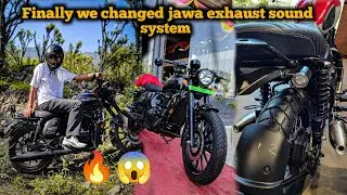 We changed Jawa 🚩 42 classic legend 🔥 exhaust sound system 🔥😱 amezing exhaust 🎵 note #jawa #bullet