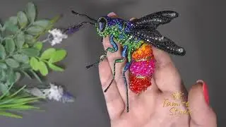 BUY WASP pin Beaded Brooch,Multicolor insect,Embroidered bee brooch,Jewelry For Woman✨TamireStudio✨