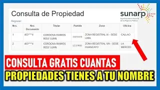 Consulta de propiedad SUNARP |Consulta GRATIS cuantos inmuebles tienes a tu nombre