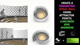 CREATE A PARAMETRIC SPIRAL WALL USING ATTRACTOR POINTS, LUNCHBOX, AND ANEMONE